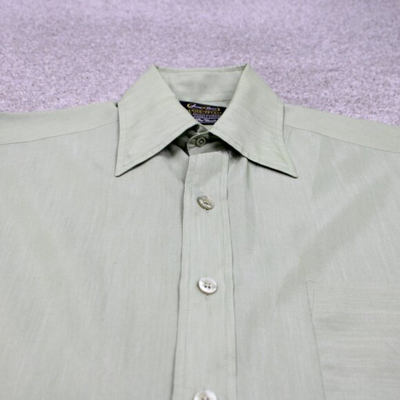 Vintage Sears Best Dress Shirt Mens 15 1/2, 33 Green Perma-Prest Poly/Cotton L/S - Picture 5 of 15